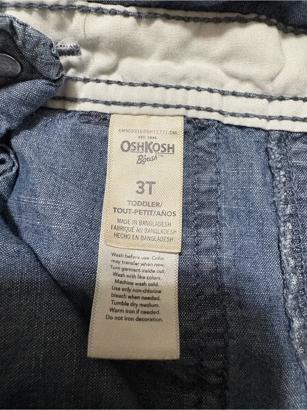OshKosh B'gosh Light Blue Denim Embroidered Kids Overalls